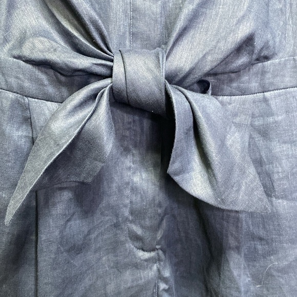 Reiss Ema Navy Sleeveless Linen Tie Front Playsuit Sz 10 - Picture 5 of 9